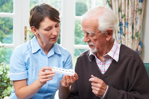Nurse explain to the patient about medication intake